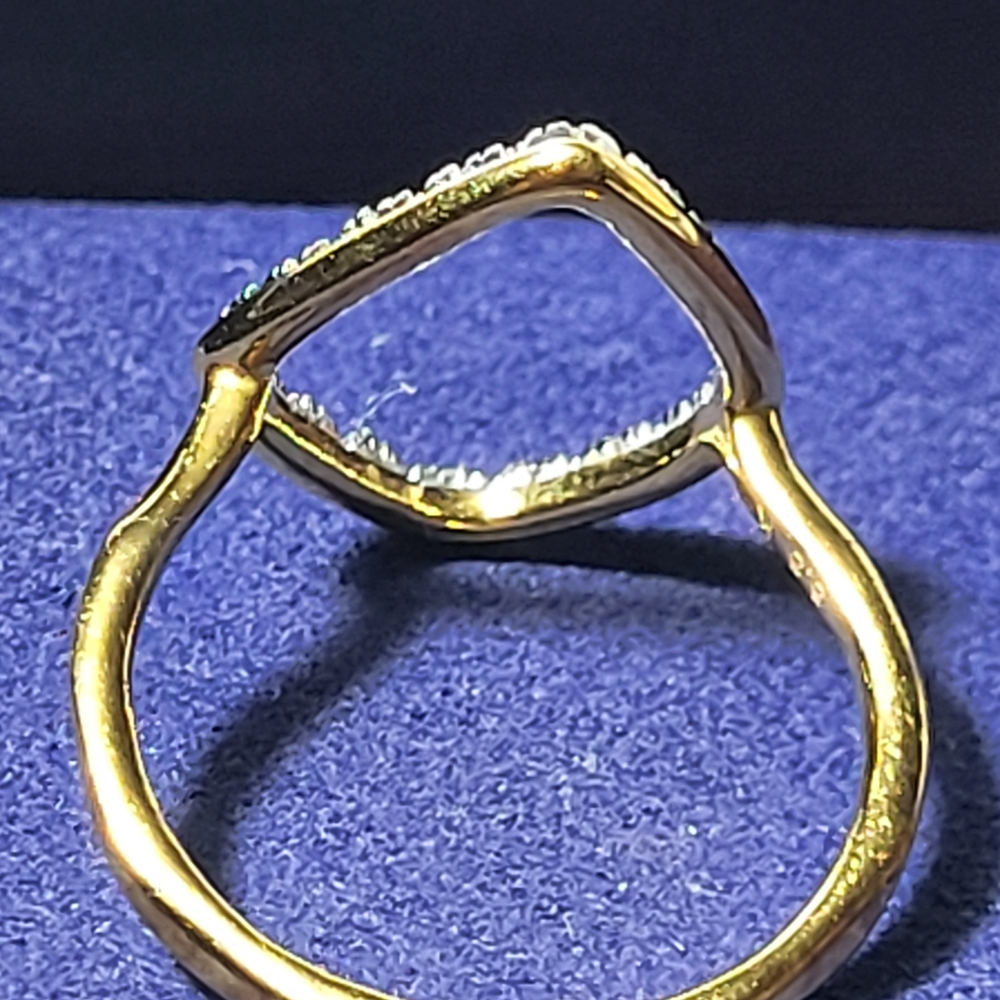 Monica Vinader Gold and Silver Riva Kite Diamond Ring.  # 300 - Picture 13 of 14